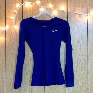 Blue Nike Pro Dri-Fit Long Sleeve